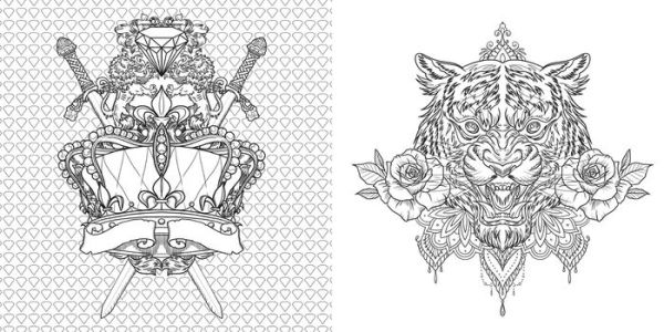 Tattoo Coloring: Adult Coloring Book