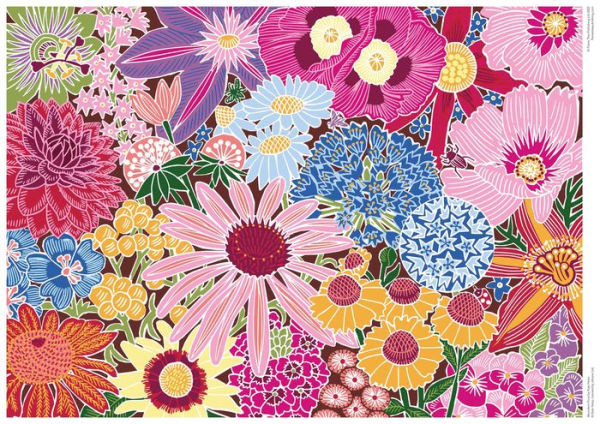 Adult Sustainable Jigsaw Puzzle Kate Heiss: Abundant Floral: 1000-pieces. Ethical, Sustainable, Earth-friendly