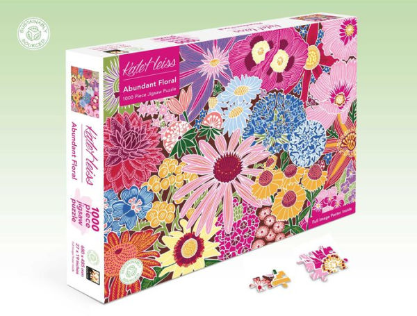 Adult Sustainable Jigsaw Puzzle Kate Heiss: Abundant Floral: 1000-pieces. Ethical, Sustainable, Earth-friendly