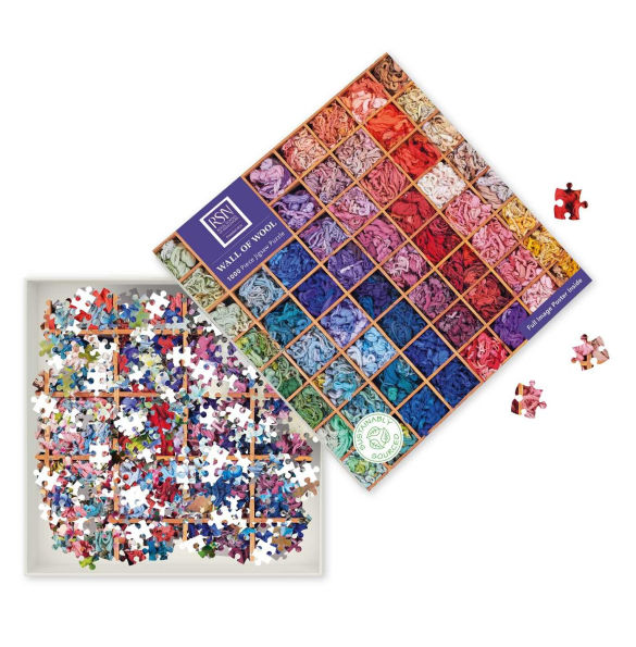 Adult Sustainable Jigsaw Puzzle: Royal School of Needlework: Wall of Wool: 1000-pieces. Ethical, Sustainable, Earth-friendly