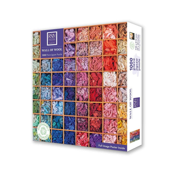 Adult Sustainable Jigsaw Puzzle: Royal School of Needlework: Wall of Wool: 1000-pieces. Ethical, Sustainable, Earth-friendly