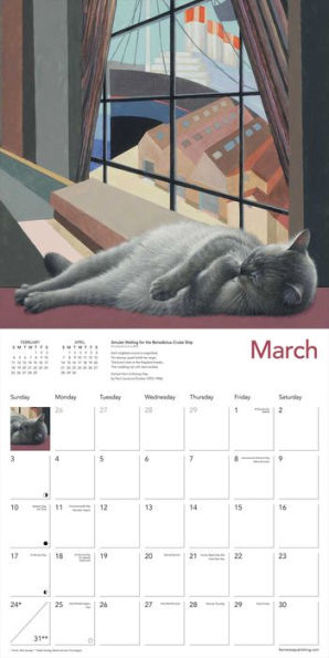 Ivory Cats by Lesley Anne Ivory Mini Wall Calendar 2024 (Art