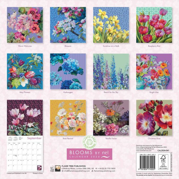 Blooms by Nel Whatmore Wall Calendar 2024 (Art Calendar)