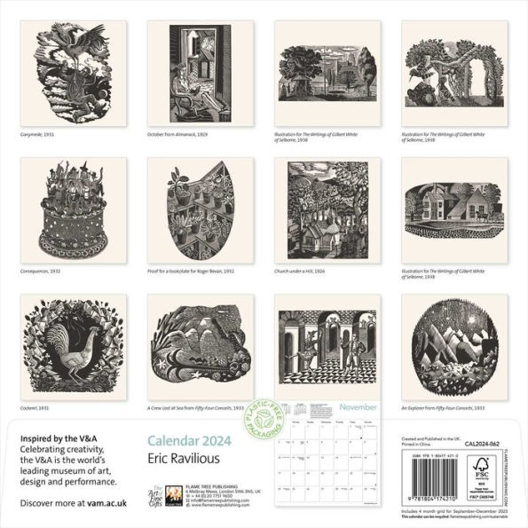 V&a: Eric Ravilious Wall Calendar 2024 (Art Calendar)