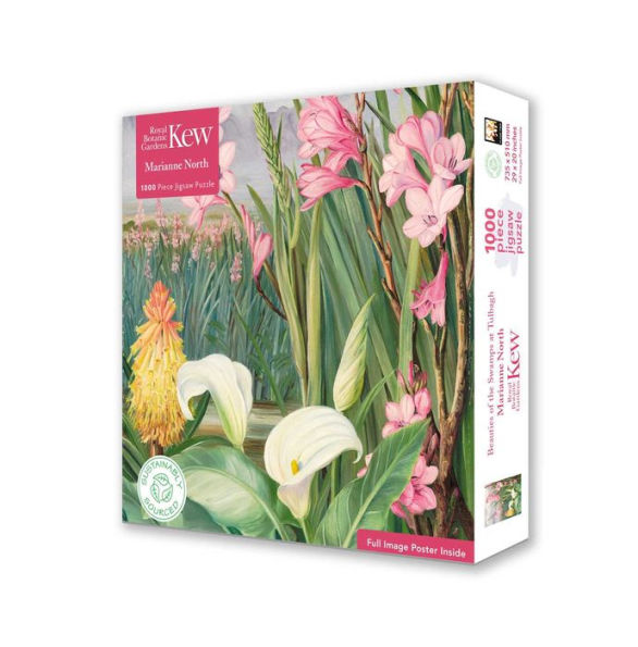 Adult Sustainable Jigsaw Puzzle Kew Gardens: Marianne North: Beauties of the Swamps at Tulbagh: 1000-pieces. Ethical, Sustainable, Earth-friendly