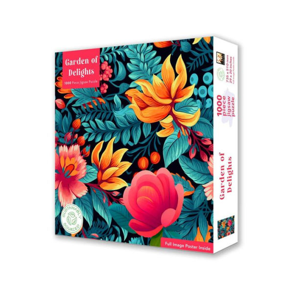 Adult Sustainable Jigsaw Puzzle Garden of Delights: 1000-pieces. Ethical, Sustainable, Earth-friendly