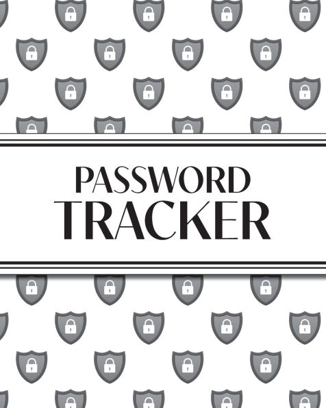 XL Large Print Password Tracker (Lock Shield Gray): 8x10 450+ Alphabetical Password Logbook for Easy Organization; Perfect for Seniors with its 16 pt Font!