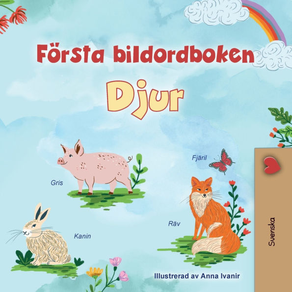 First Picture Dictionary - Animals (Swedish Children's Book)