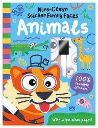 Title: Wipe-Clean Sticker Funny Faces Animals, Author: Rob Abbott