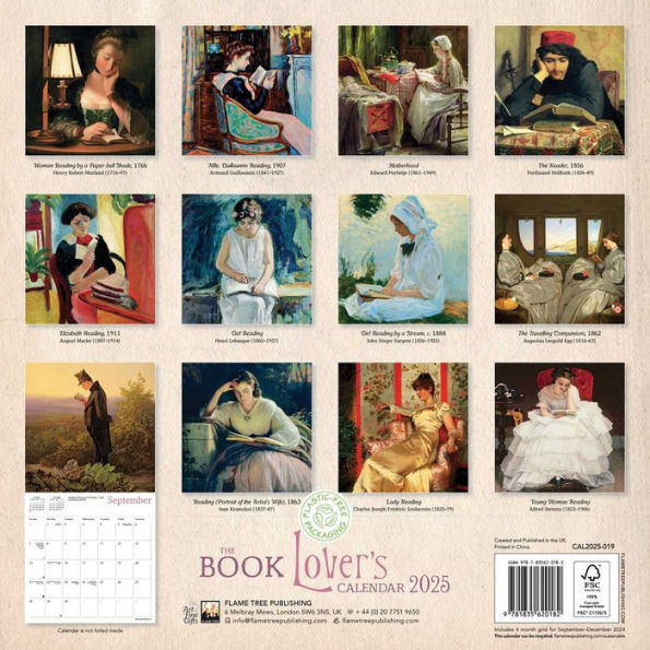 2025 Book Lover's Wall Calendar (Art Calendar)