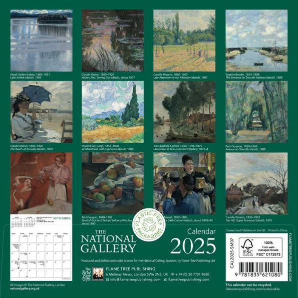 2025 The National Gallery Mini Wall Calendar