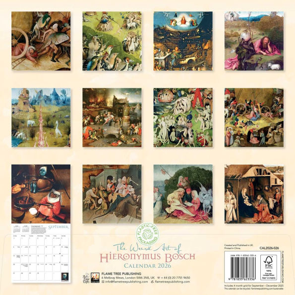 The Weird Art of Hieronymus Bosch Wall Calendar 2026 (Art Calendar)