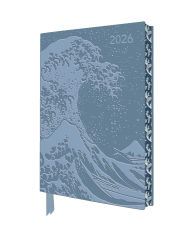Title: Katsushika Hokusai: The Great Wave 2026 Artisan Art Vegan Leather Diary Planner - Page to View with Notes, Author: Flame Tree Studio