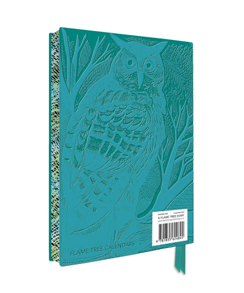 Angela Harding: Long Eared Owl 2026 Artisan Art Vegan Leather Diary Planner - Page to View with Notes