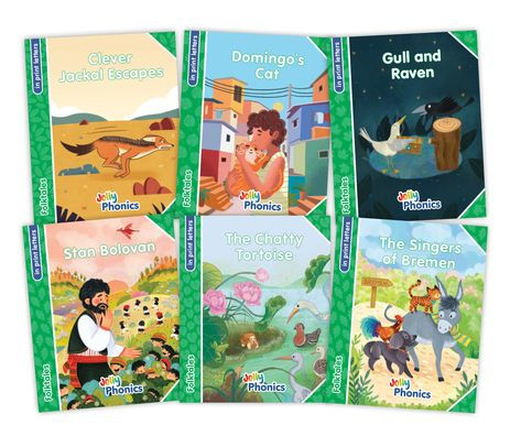 Jolly Phonics Folktales Green Readers (Level 3) Complete Set (1-6): In Print Letters (American English Edition)