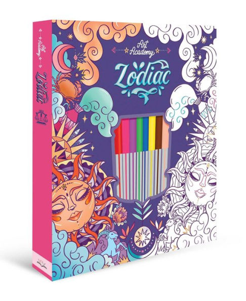 Art Academy Zodiac: Coloring Kit with Dual-Tip Brush Pens and Stencils