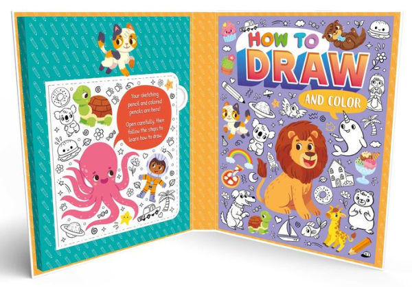 How to Draw and Color Set: with 6 Colored Pencils & Sketching Pencil