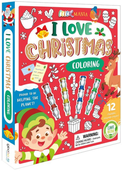 I Love Christmas Coloring: Activity Set with Stackable Snowman Crayons