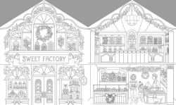 Alternative view 2 of Festive Coloring: Featuring 24 Holiday Storefronts to Color