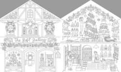 Alternative view 3 of Festive Coloring: Featuring 24 Holiday Storefronts to Color