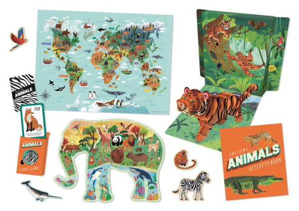 Awesome Animals-Big Ideas Learning Box-Explore the Amazing Animal Kingdom: Kit Includes Poster; Jigsaw; Game Cards and Much More!