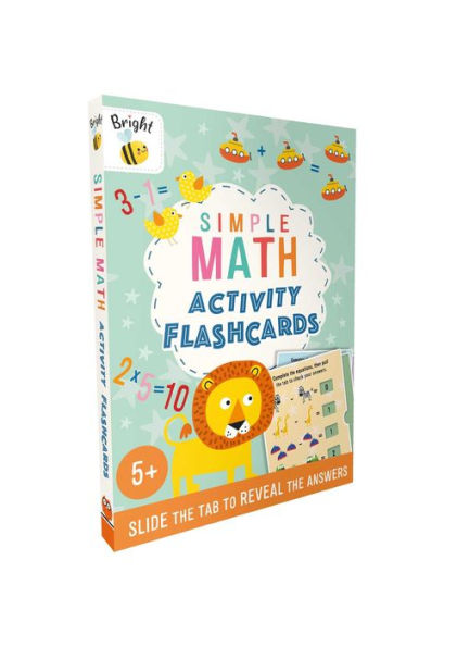 Bright Bee Simple Math Activity Flashcards: Slide Tabs to Reveal Answers, Ages 5& Up
