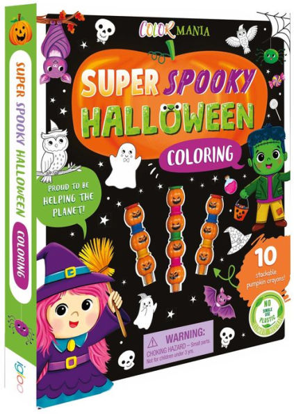 Super Spooky Halloween Coloring: with 10 Stackable Pumpkin Shaped Crayons