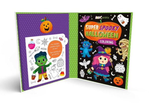 Super Spooky Halloween Coloring: with 10 Stackable Pumpkin Shaped Crayons