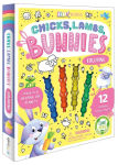 Alternative view 1 of Chicks, Lambs, Bunnies Coloring Set: With 12 Stackable Crayons