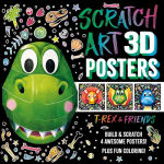 Alternative view 1 of Scratch Art 3D Posters: T-Rex & Friends: Build and Scratch 4 Awesome Posters, Plus Extra Pages of Coloring