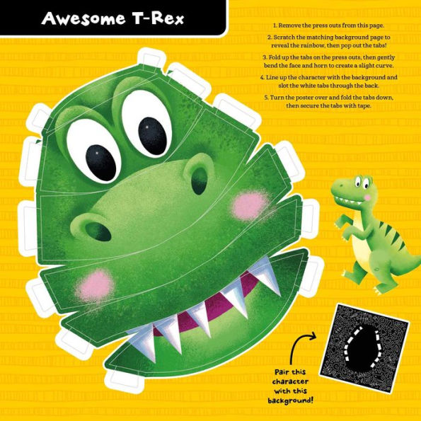 Scratch Art 3D Posters: T-Rex & Friends: Build and Scratch 4 Awesome Posters, Plus Extra Pages of Coloring