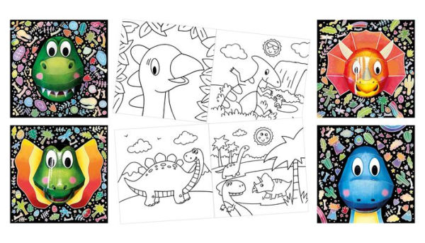 Scratch Art 3D Posters: T-Rex & Friends: Build and Scratch 4 Awesome Posters, Plus Extra Pages of Coloring