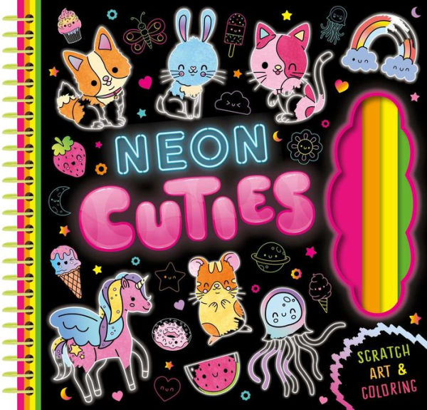 Neon Cuties: Scratch Art & Coloring