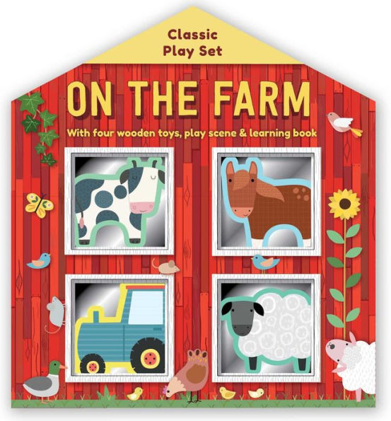 On the Farm: Wooden Toy Play Set: With Four Wooden Toys, Play Scene & Learning Book