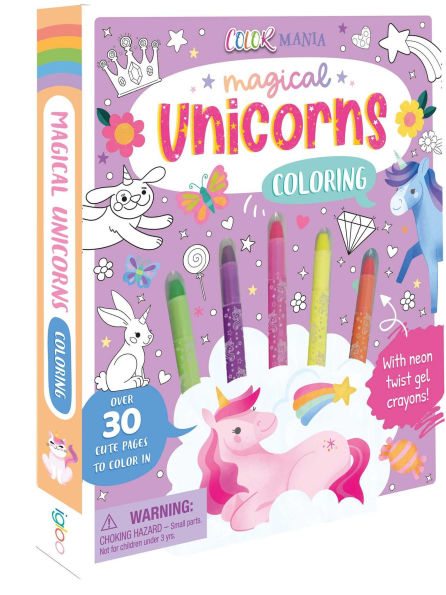 Magical Unicorns Coloring: with 5 Neon Twist-Up Crayons