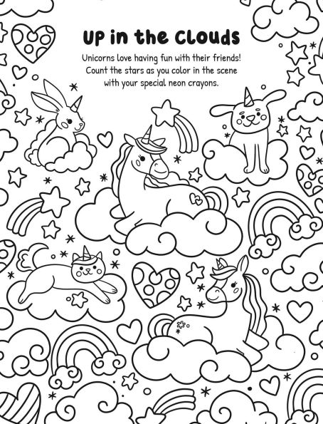 Magical Unicorns Coloring: with 5 Neon Twist-Up Crayons