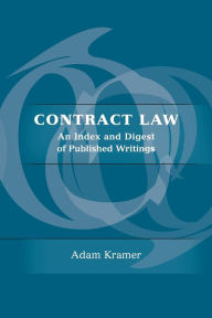 Title: Contract Law: An Index and Digest of Published Writings, Author: Adam Kramer KC