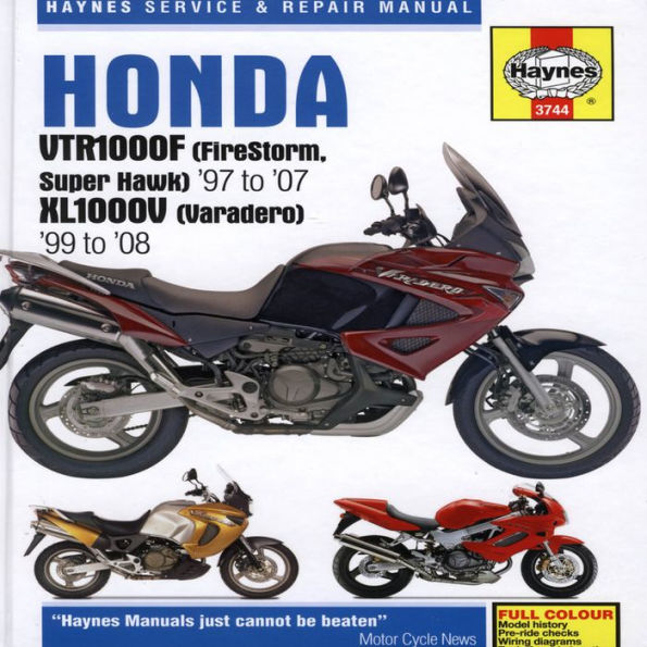 Honda VTR1000F (Firestorm Super Hawk)'97 to '07 KL1000V (Varadero) '99 to'08