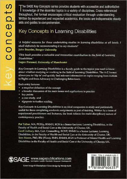 Key Concepts in Learning Disabilities / Edition 1