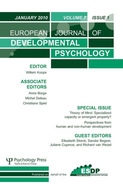 Theory of Mind: Specialized Capacity or Emergent Property? Perspectives from Non-human and Human Development: A Special Issue of the European Journal of Developmental Psychology