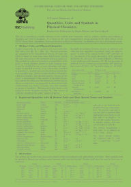 Title: Concise Summary of Quantities, Units and Symbols in Physical Chemistry: Set of 10, Author: J ergen Stohner