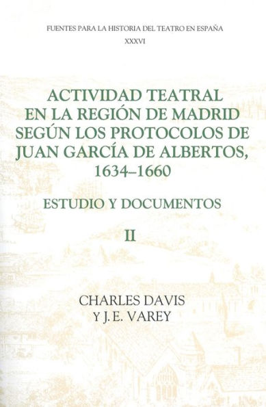 Actividad teatral en la región de Madrid según los protocolos de Juan García de Albertos, 1634-1660: II: Estudio y documentos : Documents 250-422, appendices etc.