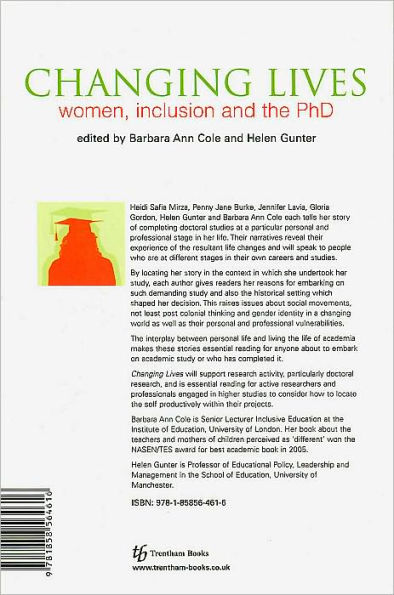 Changing Lives: Women, Inclusion and the PhD