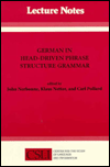 Title: German in Head-Driven Phrase Structure Grammar / Edition 2, Author: John Nerbonne