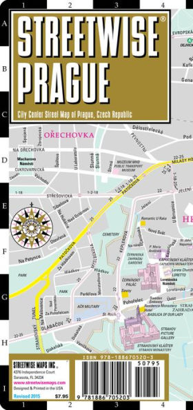 Streetwise Prague Map - Laminated City Center Street Map of Prague, Czech Republic - Folding Pocket Size Travel Map With Metro (2015)