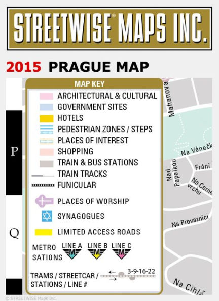 Streetwise Prague Map - Laminated City Center Street Map of Prague, Czech Republic - Folding Pocket Size Travel Map With Metro (2015)