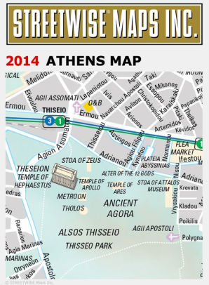 Streetwise Athens Map - Laminated City Center Street Map of Athens ...