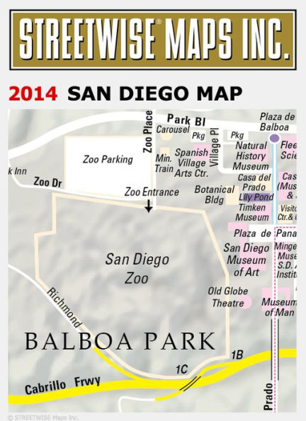 Streetwise San Diego Map - Laminated City Center Street Map of San Diego, California - Folding Pocket Size Travel Map With Metro (2014)