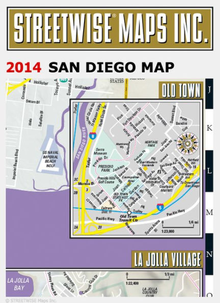 Streetwise San Diego Map - Laminated City Center Street Map of San Diego, California - Folding Pocket Size Travel Map With Metro (2014)