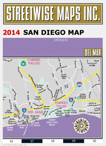 Streetwise San Diego Map - Laminated City Center Street Map of San Diego, California - Folding Pocket Size Travel Map With Metro (2014)